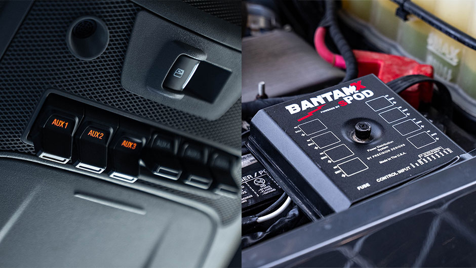 Ford Upfitter switches and BantamX sPOD unit.
